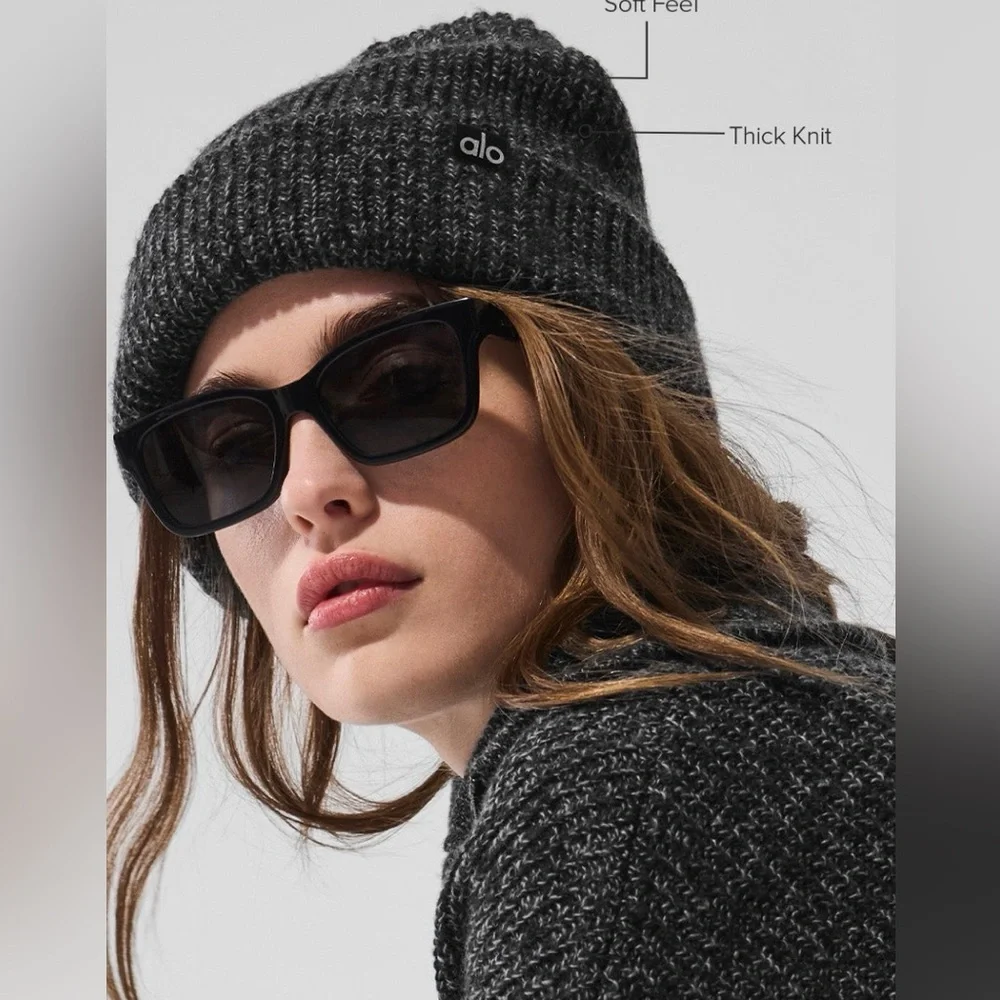 Alo Black Marl Beanie - Picture 2 of 3